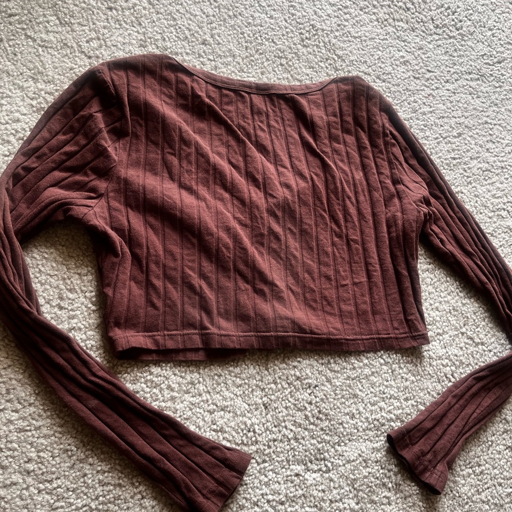 3 Pack Ribbed Button-Up Crop Top - Picture 4 of 8